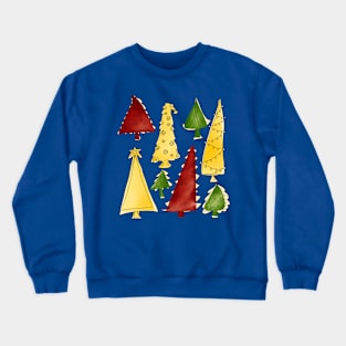 Christmas Trees For The Holidays With Blue Background Crewneck Sweatshirt